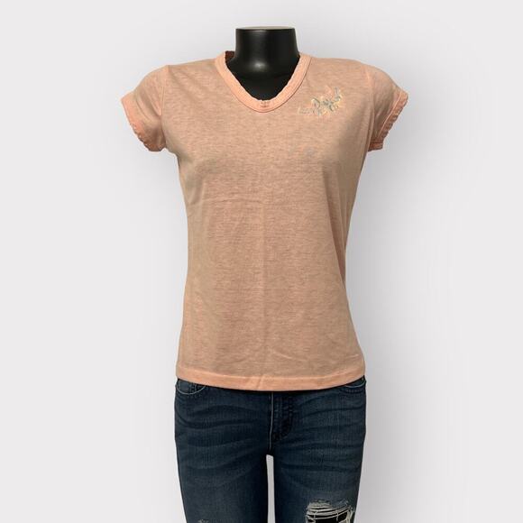 Elizabeth Adams Sport NEW VINTAGE Single Stitch Tee sz S Pastel Embroidery Shirt - Picture 1 of 9